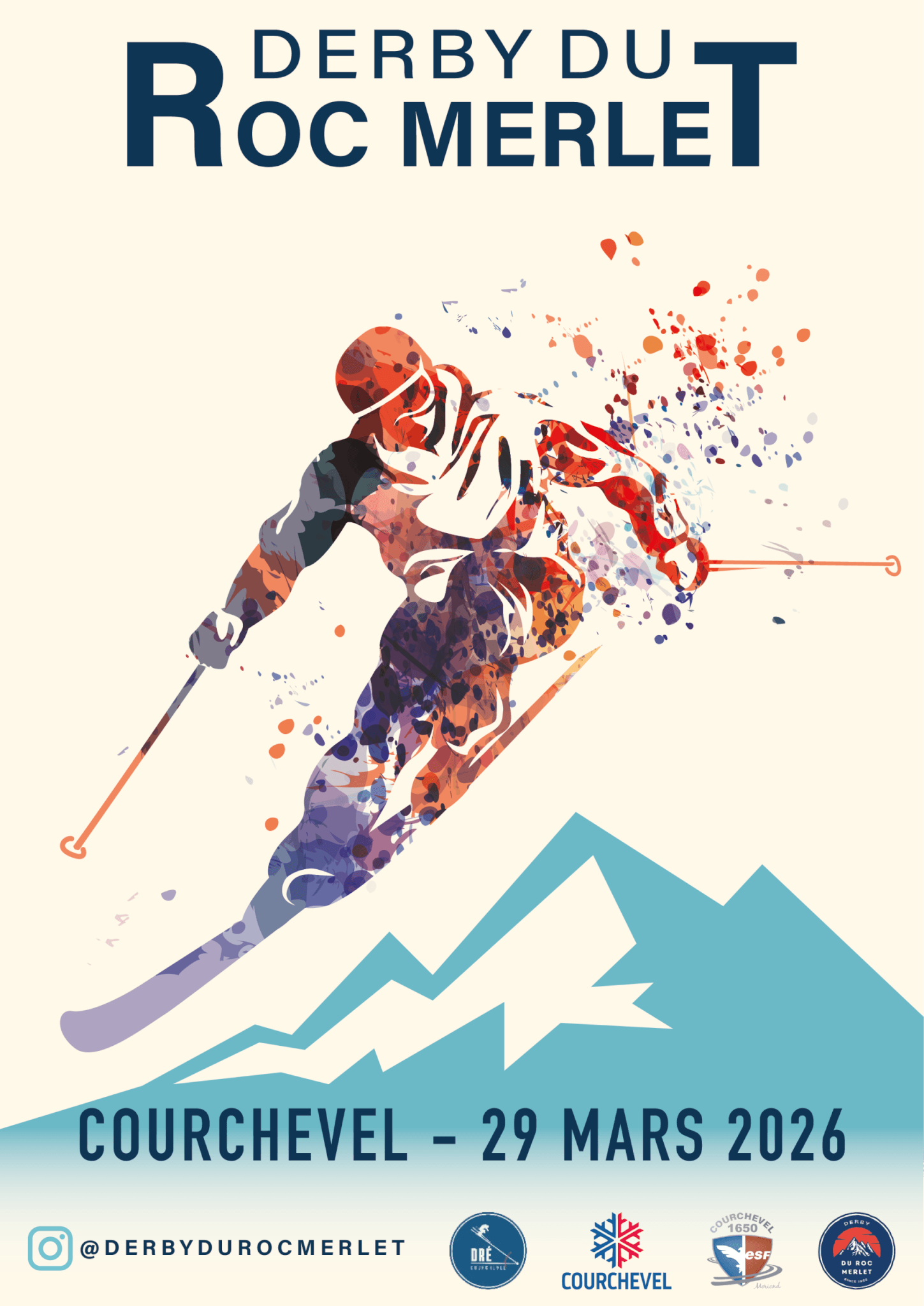 Affiche pour compétition ski créée par Tiot Jules création