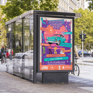 Graphiste à Montpellier - Affiche événementielle Monterac Vintage Fest